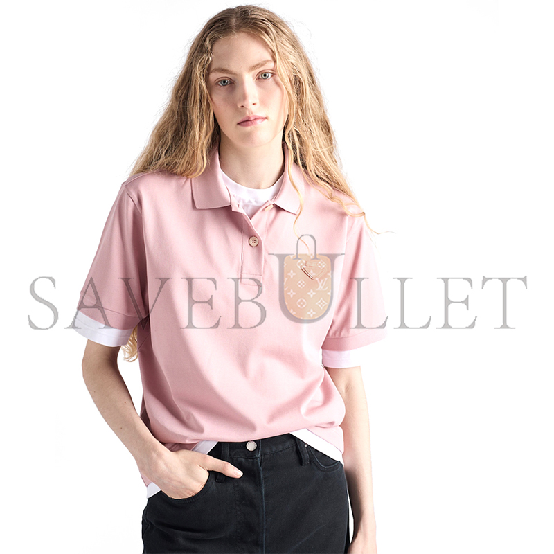 PRADA PIQUÉ AND JERSEY POLO SHIRT 39586